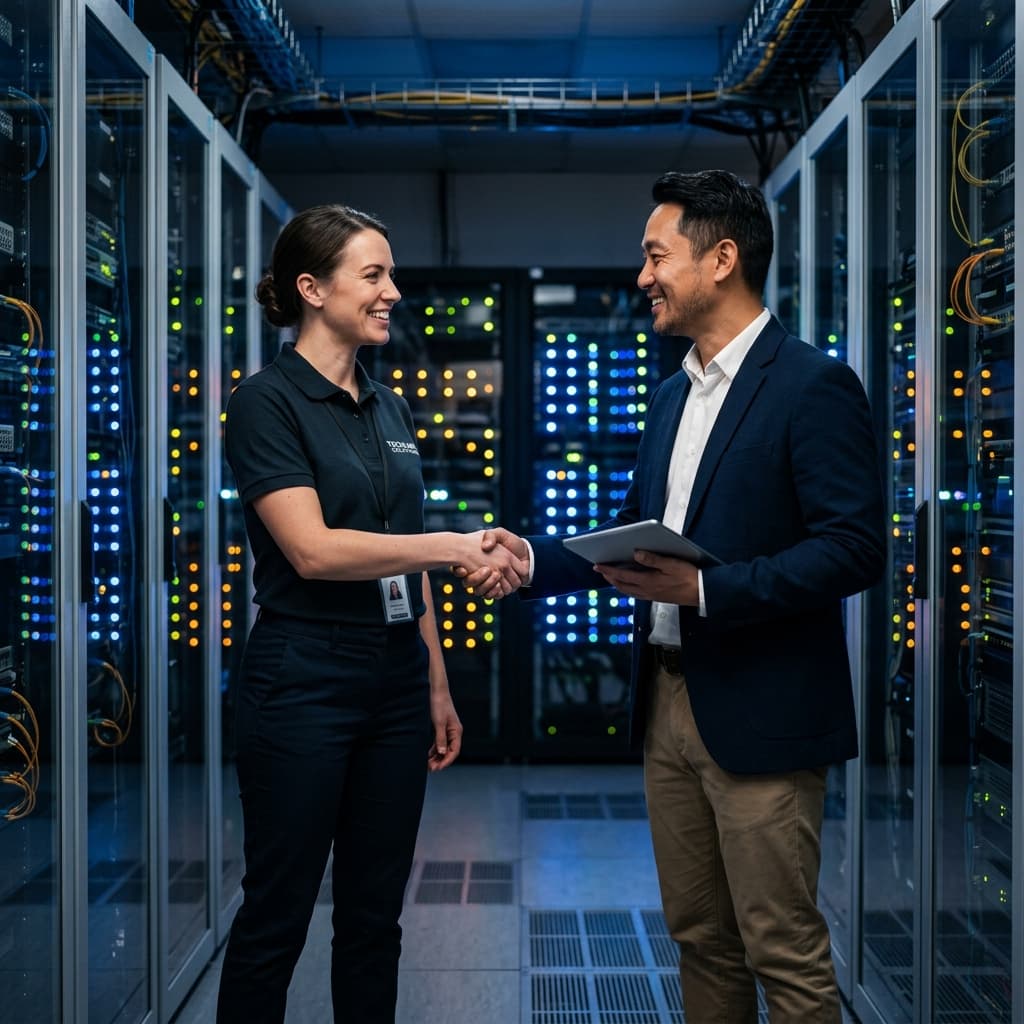 Kỹ thuật viên Quang Đức tại hiện trường triển khai